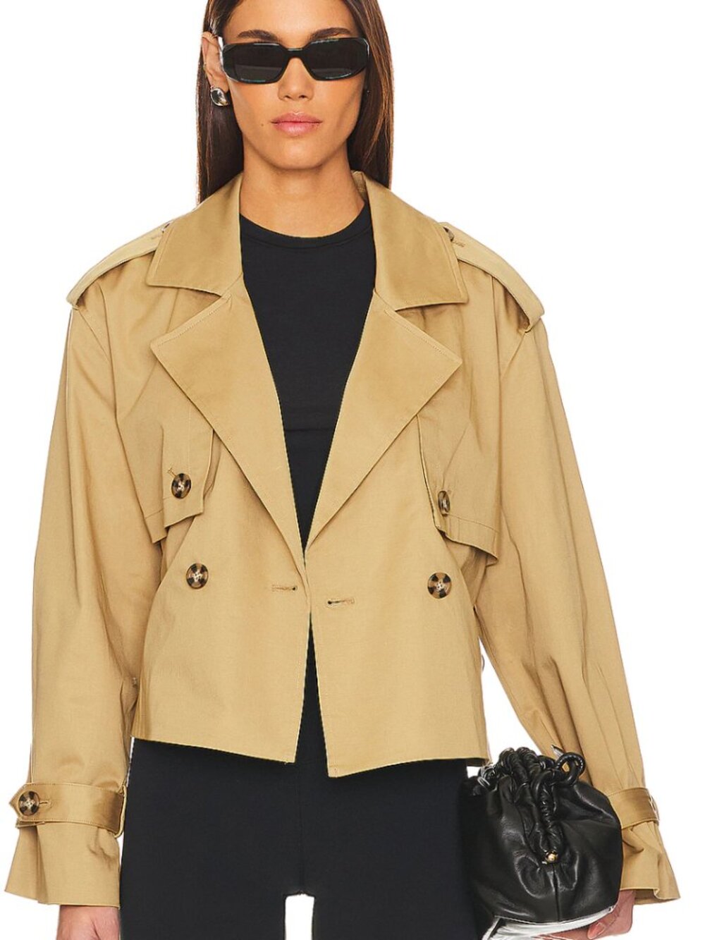 Favorite Daughter The Cropped Charles Trench Coat in Sand